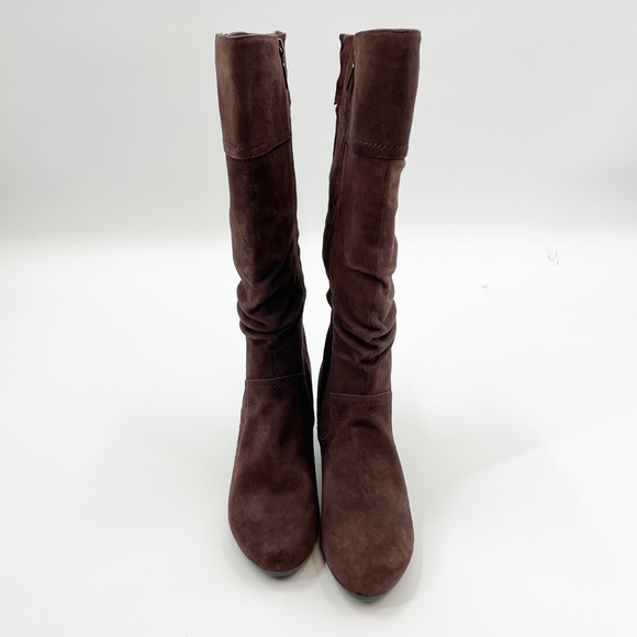Blondo Slouch Brown Suede Heeled Boots 8 - Picture 2 of 12